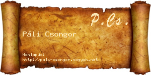 Páli Csongor névjegykártya